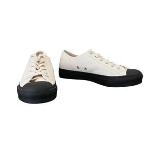 Moonstar Sneakers Size US 8 Cream Black Mens Canvas Rubber Toe